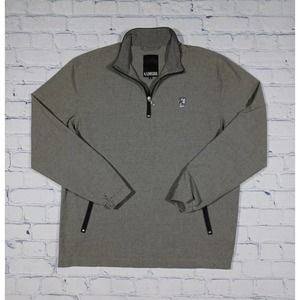 Linksoul 1/4 Zip Pullover Light Gray Stretch Golf Jacket Size M Embroidered Logo